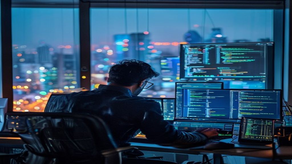 Ilustrasi DevOps Engineer mengelola otomasi deployment aplikasi