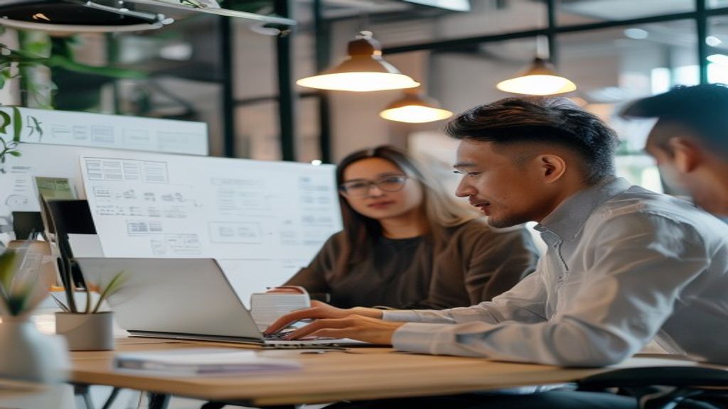 Supervisor Digital Marketing membimbing staf junior
