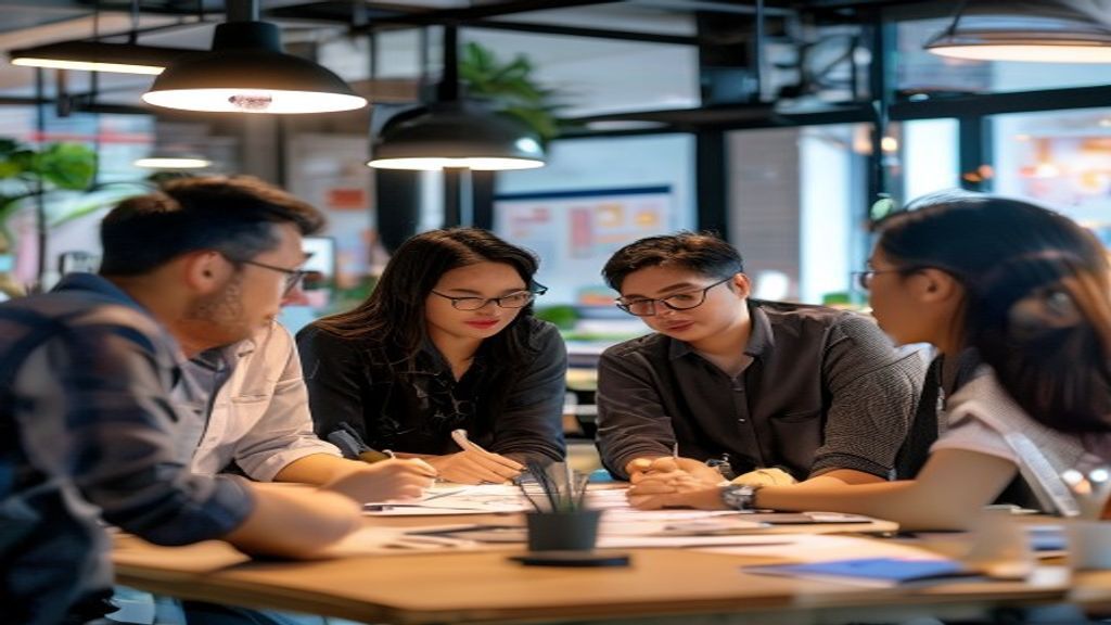 Head of Creative agensi digital marketing Jakarta tersenyum saat memimpin tim kreatif